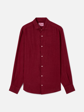 Camisa de lino burdeos Pamplona 