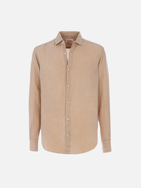 Man beige linen shirt Pamplona