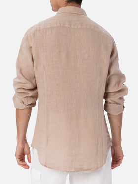 Man beige linen shirt Pamplona