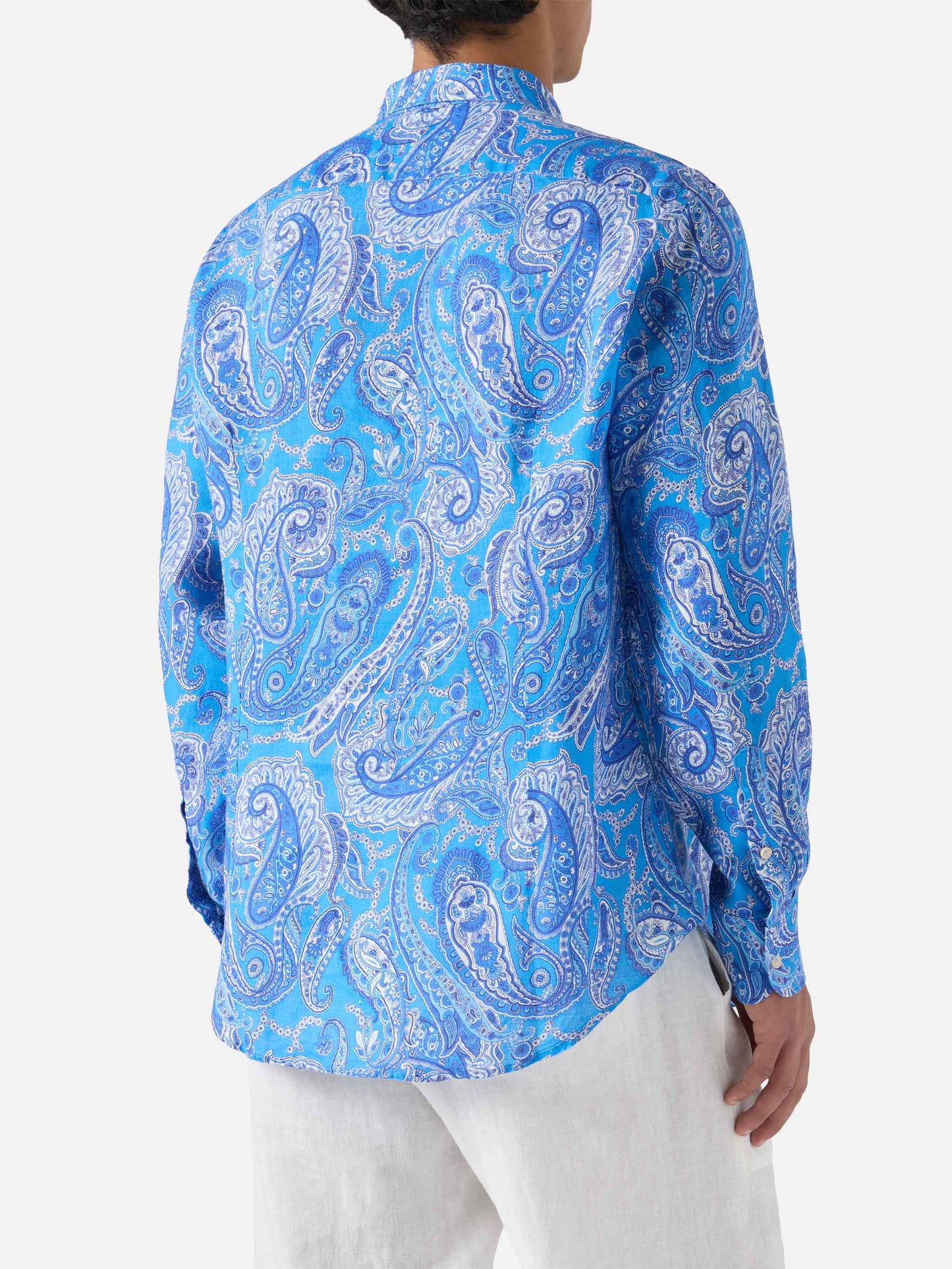 Linen shirt Pamplona with paisley print