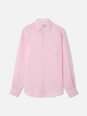 Pink Pamplona shirt in pure linen