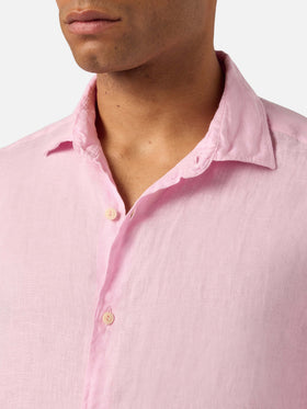 Pink Pamplona shirt in pure linen