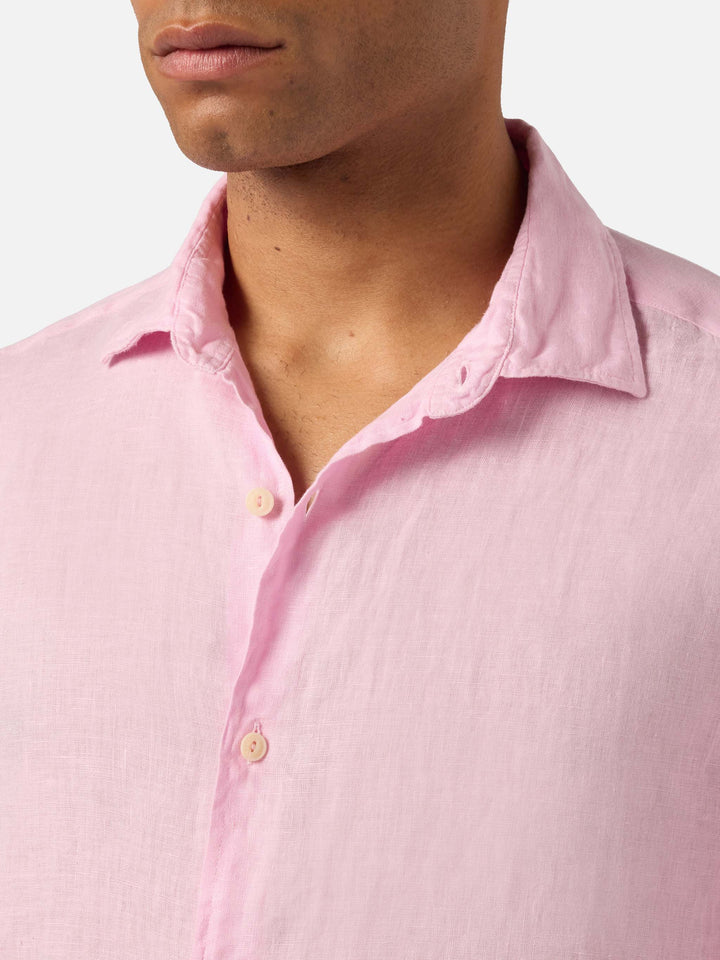Pink Pamplona shirt in pure linen