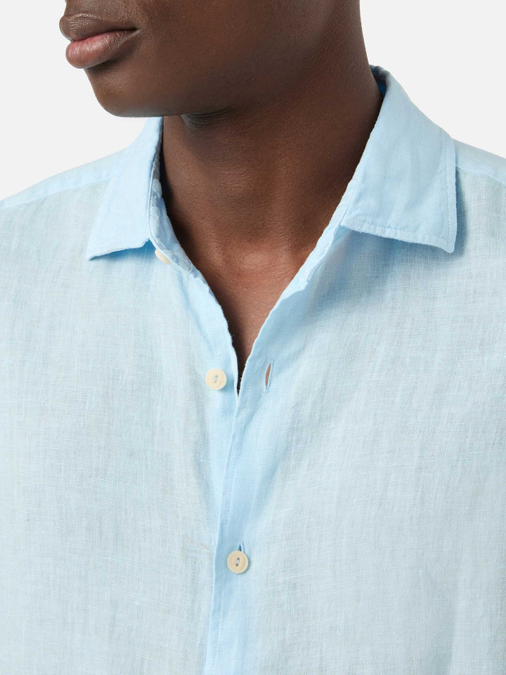 Light blue Pamplona shirt in pure linen