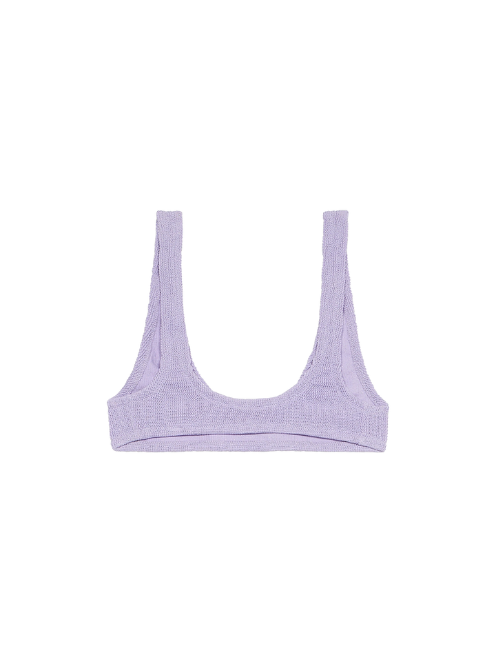 Bralette sottile crinkle da donna lilla lurex Pamy
