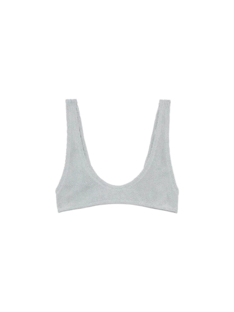 Pamy lurex silver tiny crinkle bralette - MC2 Saint Barth