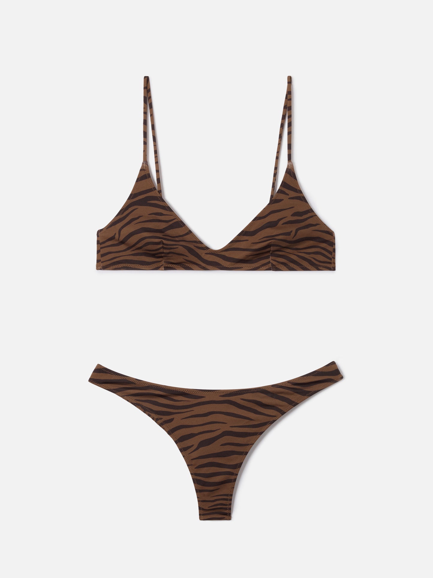 Bikini Panamy bralette with all-over zebra print