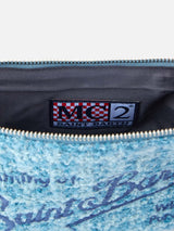 Blue tweed Parisienne pouch with chain