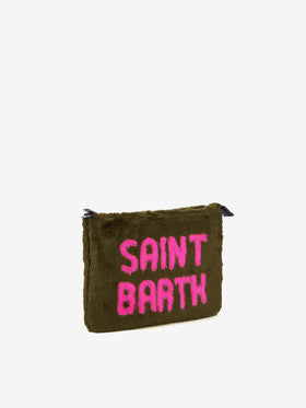 Parisienne green faux fur cross-body pouch bag - MC2 Saint Barth