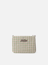 Multicolor check Parisienne pouch with chain