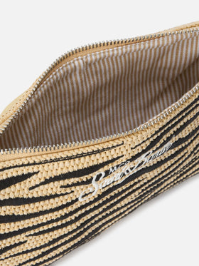 Parisienne embroidered zebra pouch  with removable strap