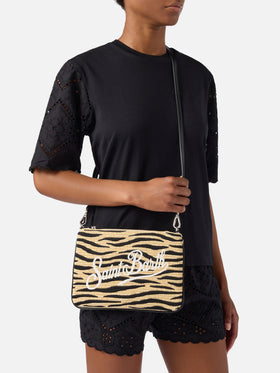 Pochette Parisienne con cebra bordada y correa extraíble 