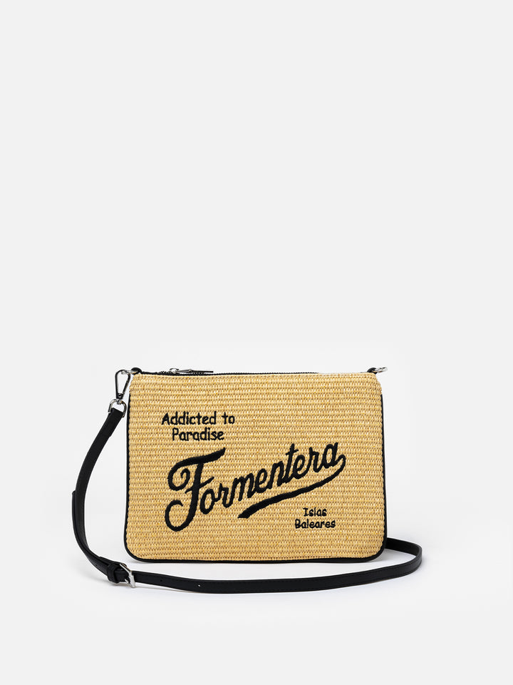 Parisienne-Strohpochette mit Formentera-Stickerei