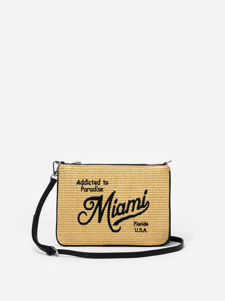 Parisienne Strohpochette mit Miami-Stickerei