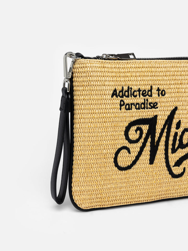 Parisienne Strohpochette mit Miami-Stickerei