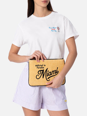 Parisienne Strohpochette mit Miami-Stickerei