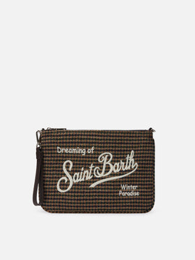 Parisienne Wool Crossbody Bag in houndstooth wool blend