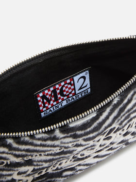 Parisienne Crossbody Bag in zebra wool blend