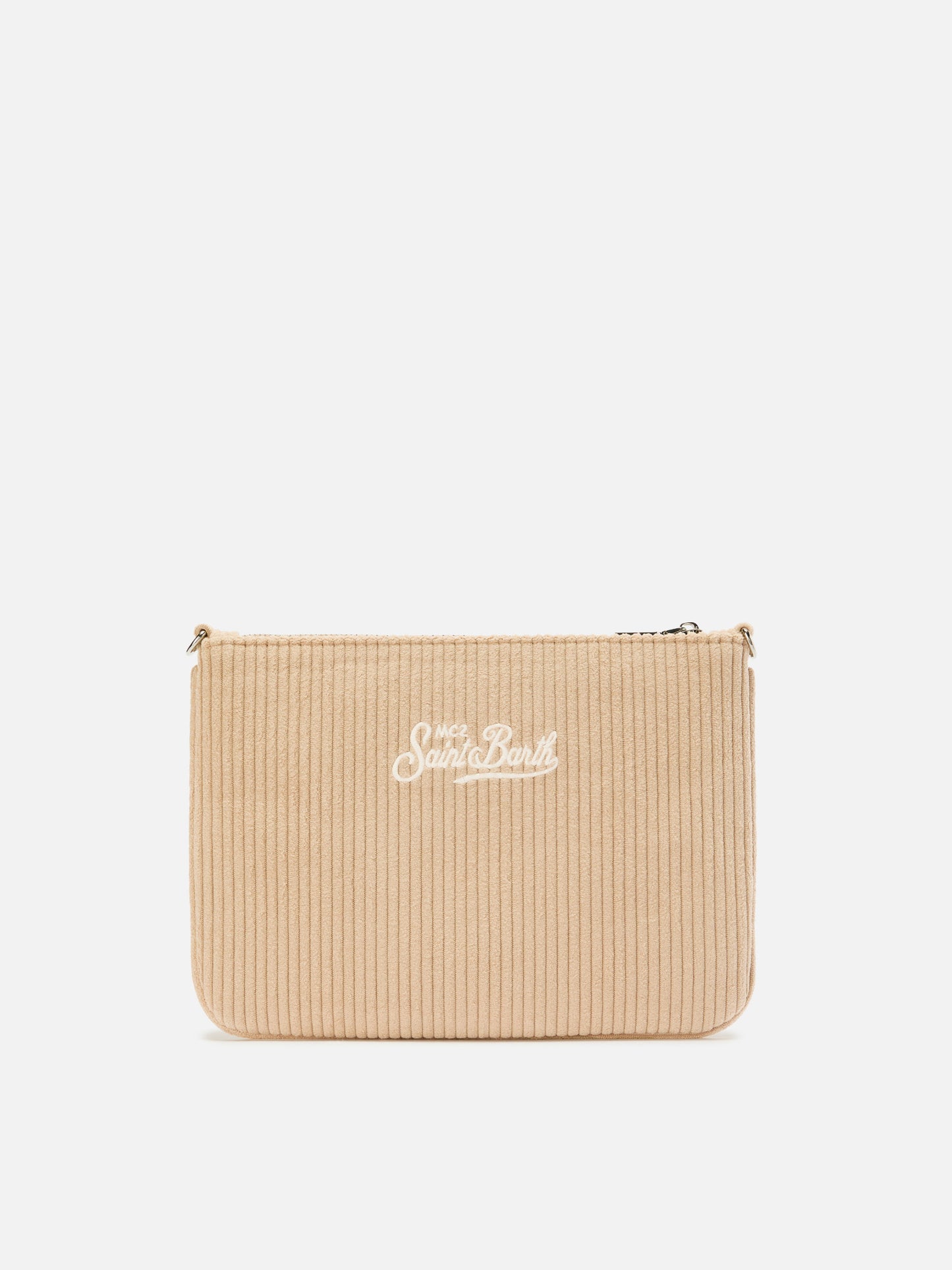 Parisienne Corduroy Crossbody Bag in beige corduroy