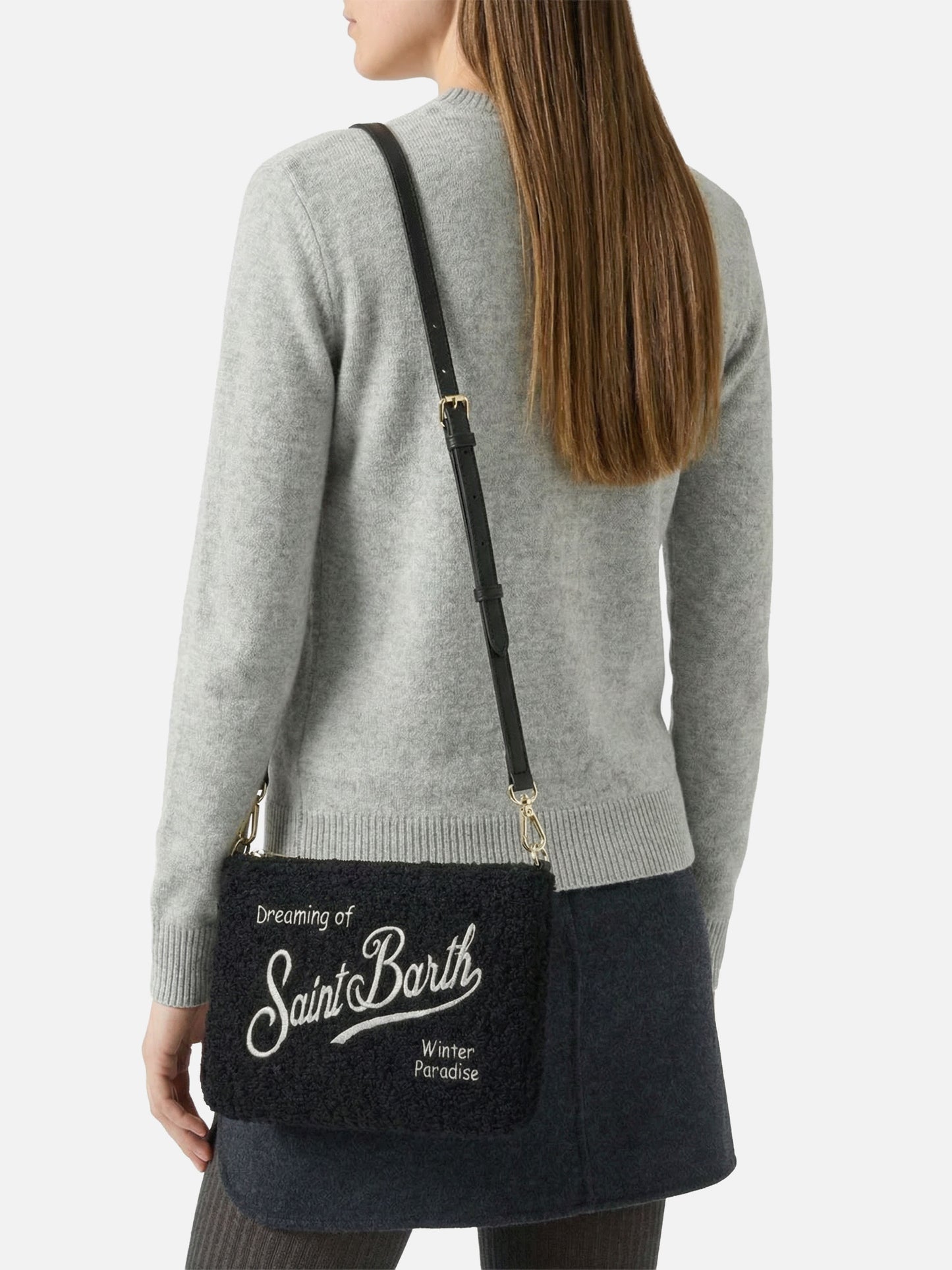 Borsa crossbody Parisienne Tweed nera