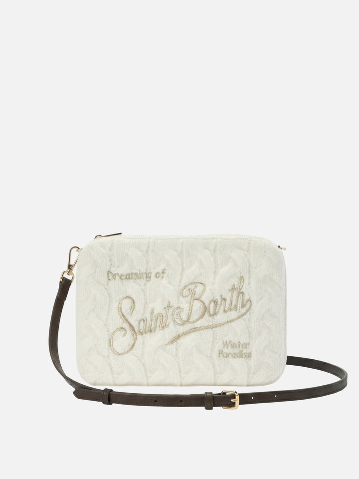 Parisienne Wool Braid Crossbody Bag in white braided wool blend