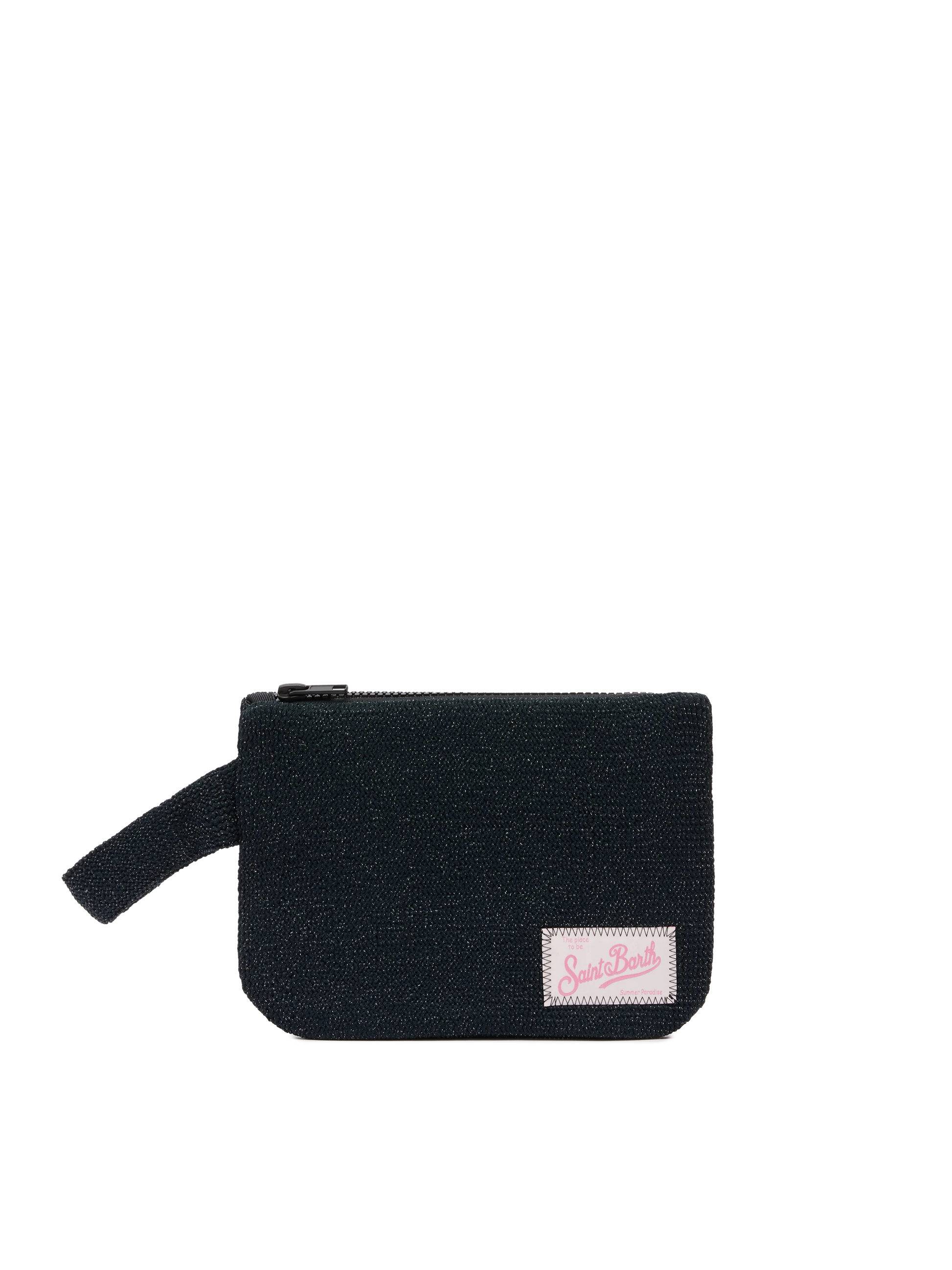 Pareasy black crinkle lurex pochette - MC2 Saint Barth
