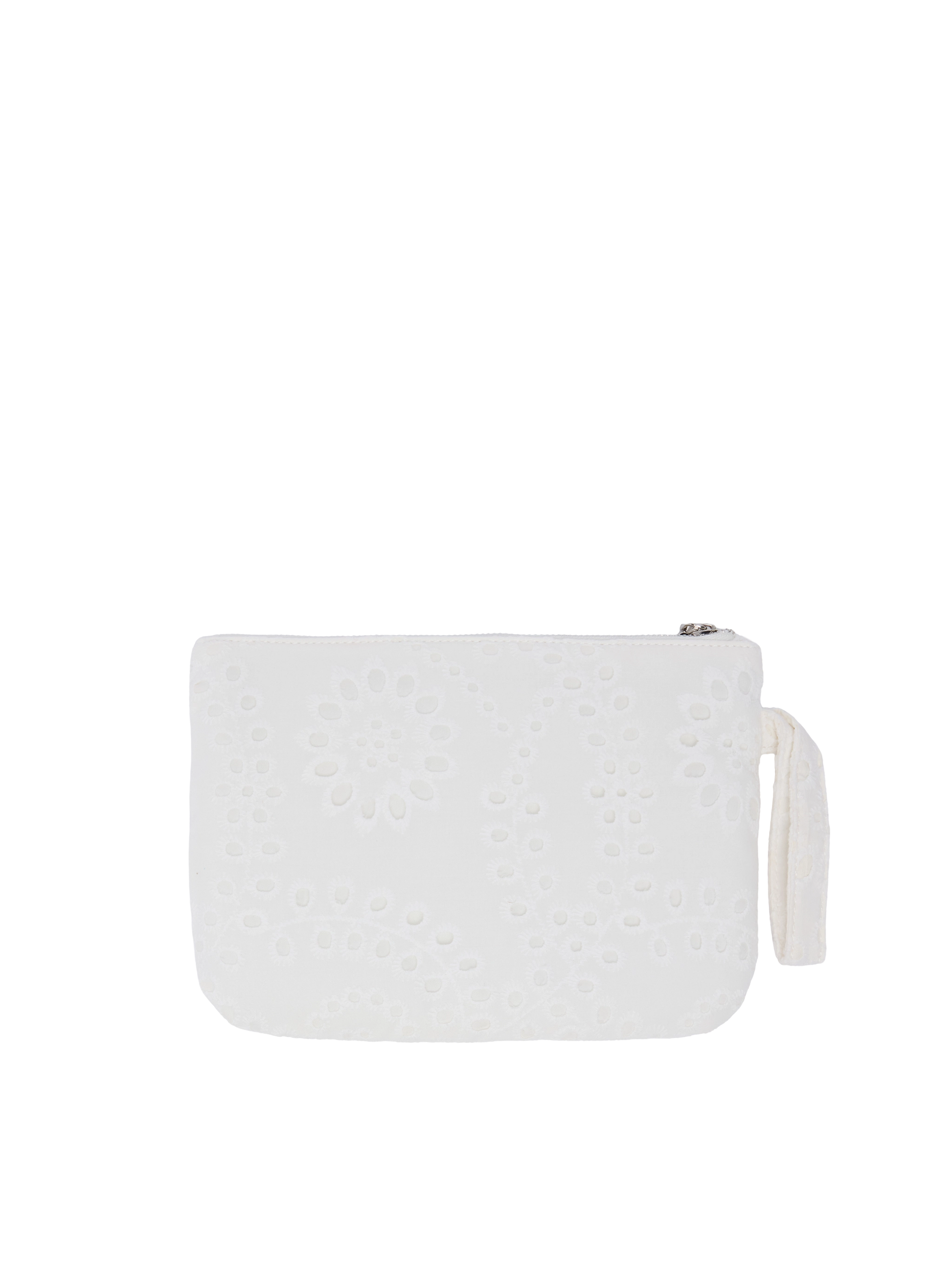 White Sangallo lace Pareasy pochette with Saint Barth logo embroidery - MC2 Saint Barth
