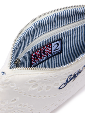 White Sangallo lace Pareasy pochette with Saint Barth logo embroidery - MC2 Saint Barth