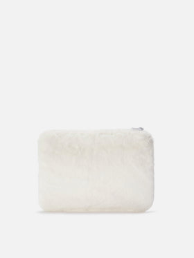 Pareasy Pouch in white faux fur