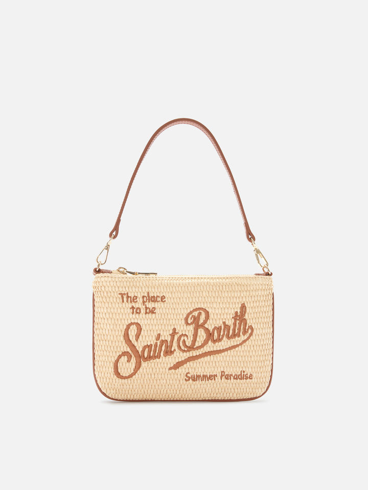 Mini Parisienne pouch with brown details removable shoulder strap