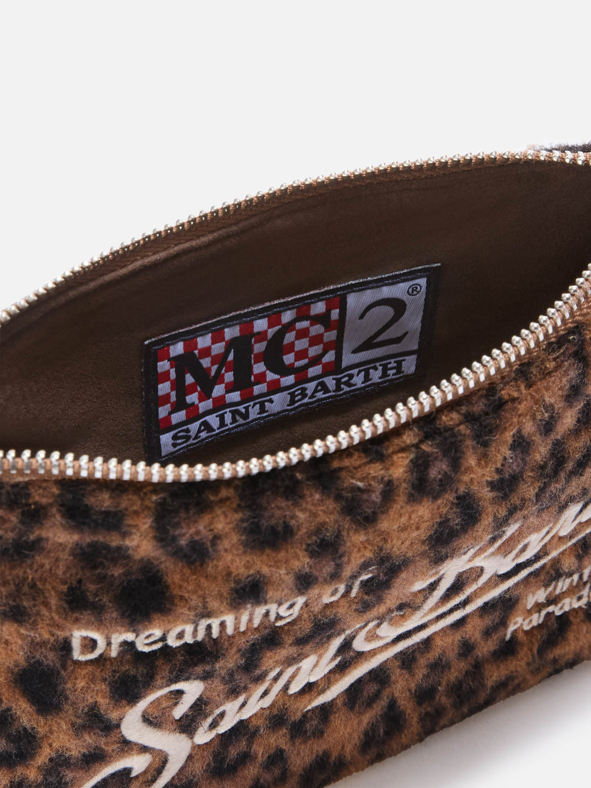 Borsa a spalla Mini Parisienne in feltro con stampa leopardata