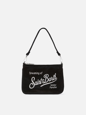 Borsetta a spalla Parisienne Mini Velvet nera