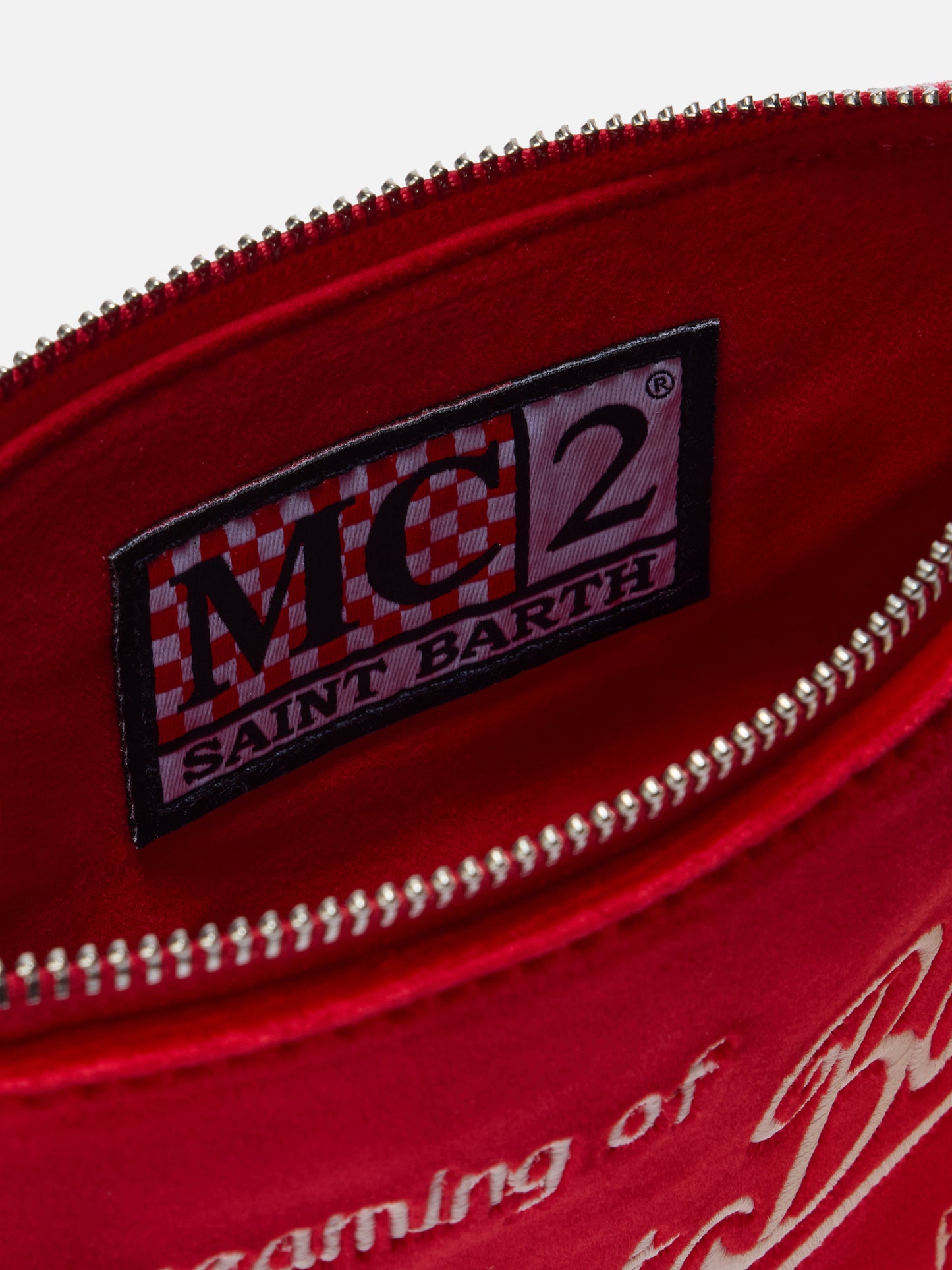 Borsetta a spalla Parisienne Mini Velvet rossa