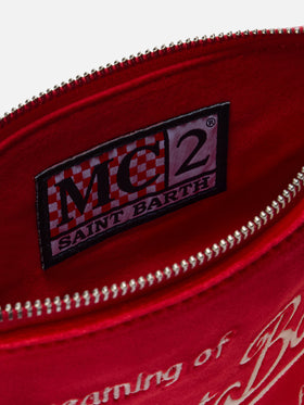 Borsetta a spalla Parisienne Mini Velvet rossa