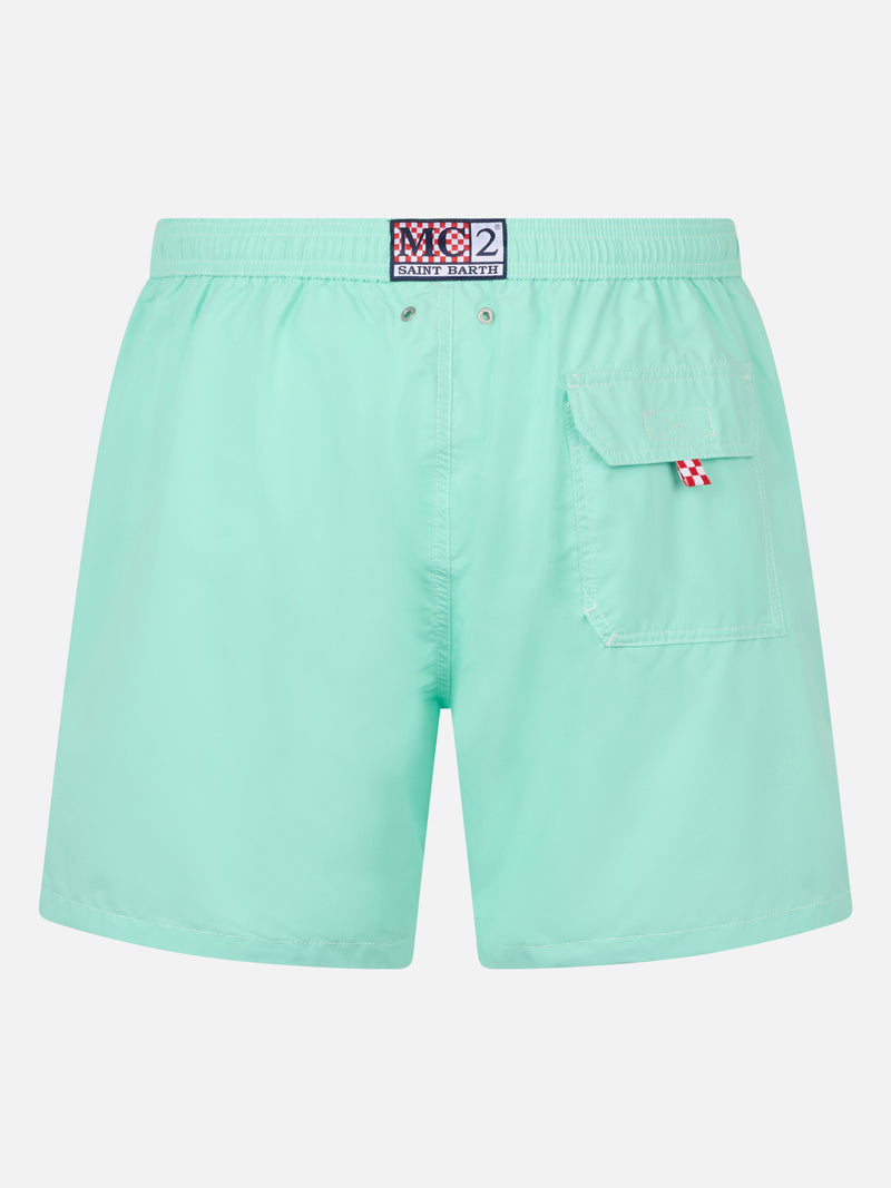 Mittellange Herren-Badeshorts Patmos in Salbeigrün