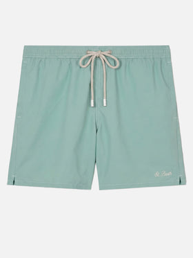 Sage green mid-length classic light swim shorts Patmos