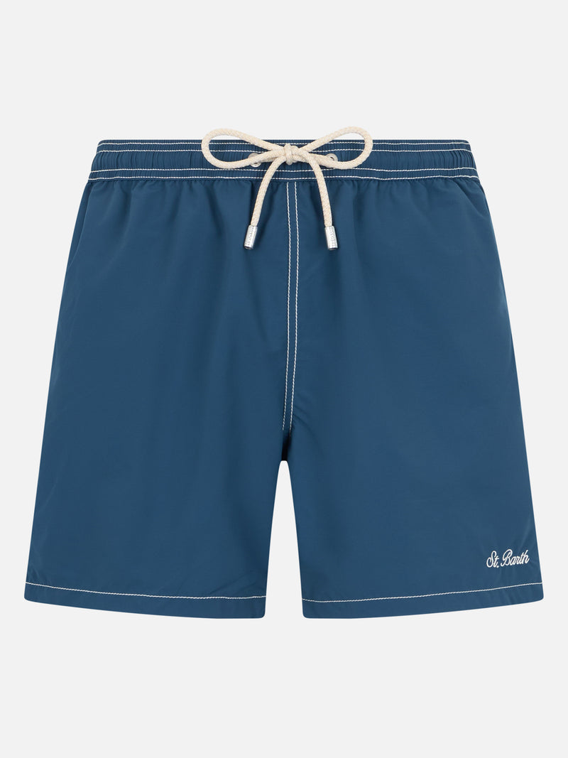 Man sky blue mid-length swim shorts Patmos