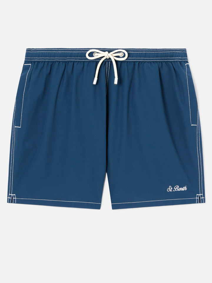 Hellblaue, mittellange, klassische Badehose von Patmos