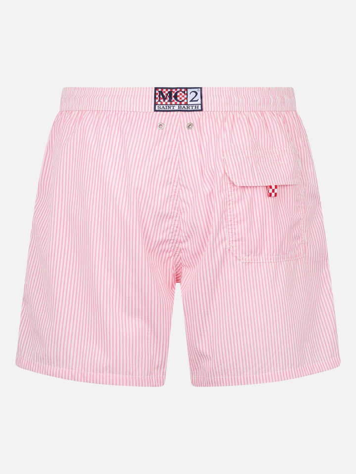 Herren-Badeshorts aus Seersucker mit Streifen Patmos