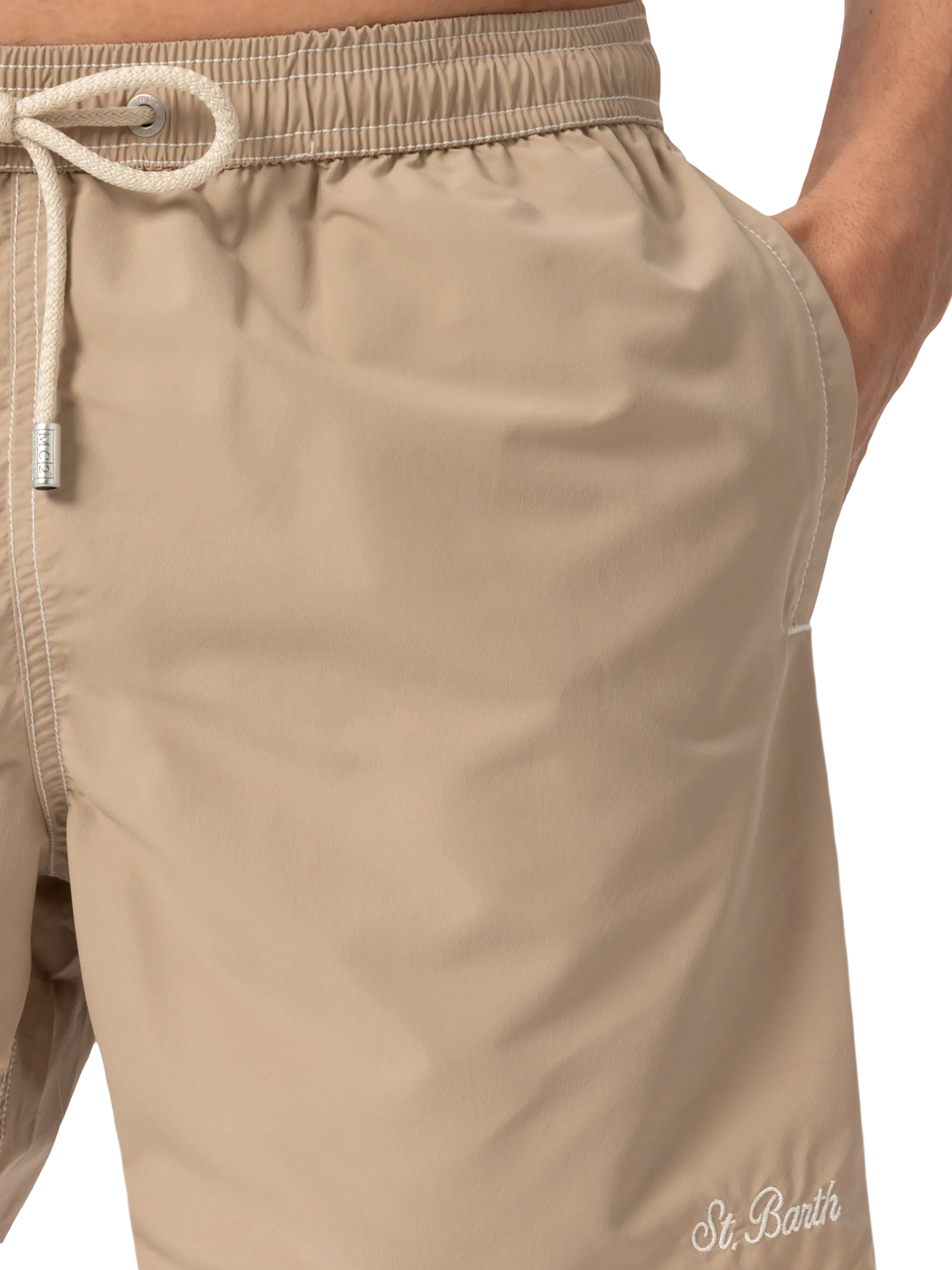 Beige mid-length classic light swim shorts Patmos