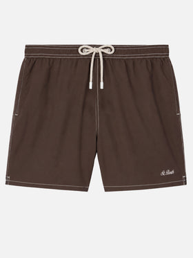 Short de bain classique léger mi-long camel Patmos 