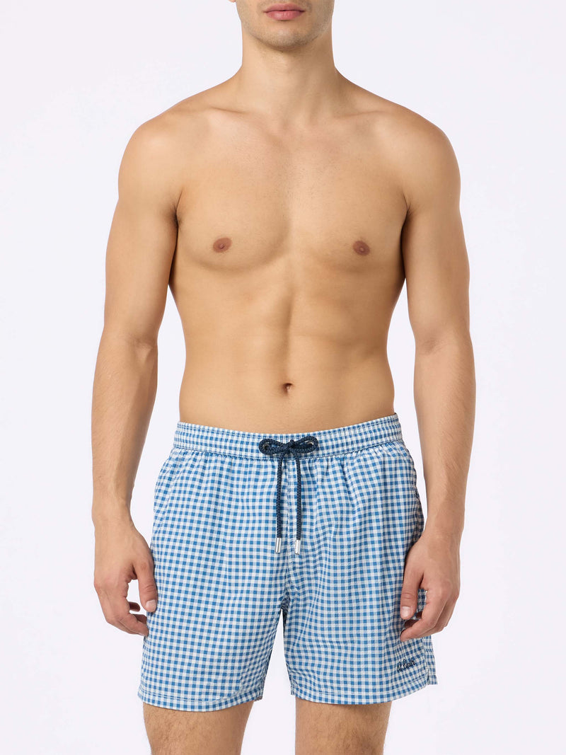 Man seersucker gingham swim shorts Patmos