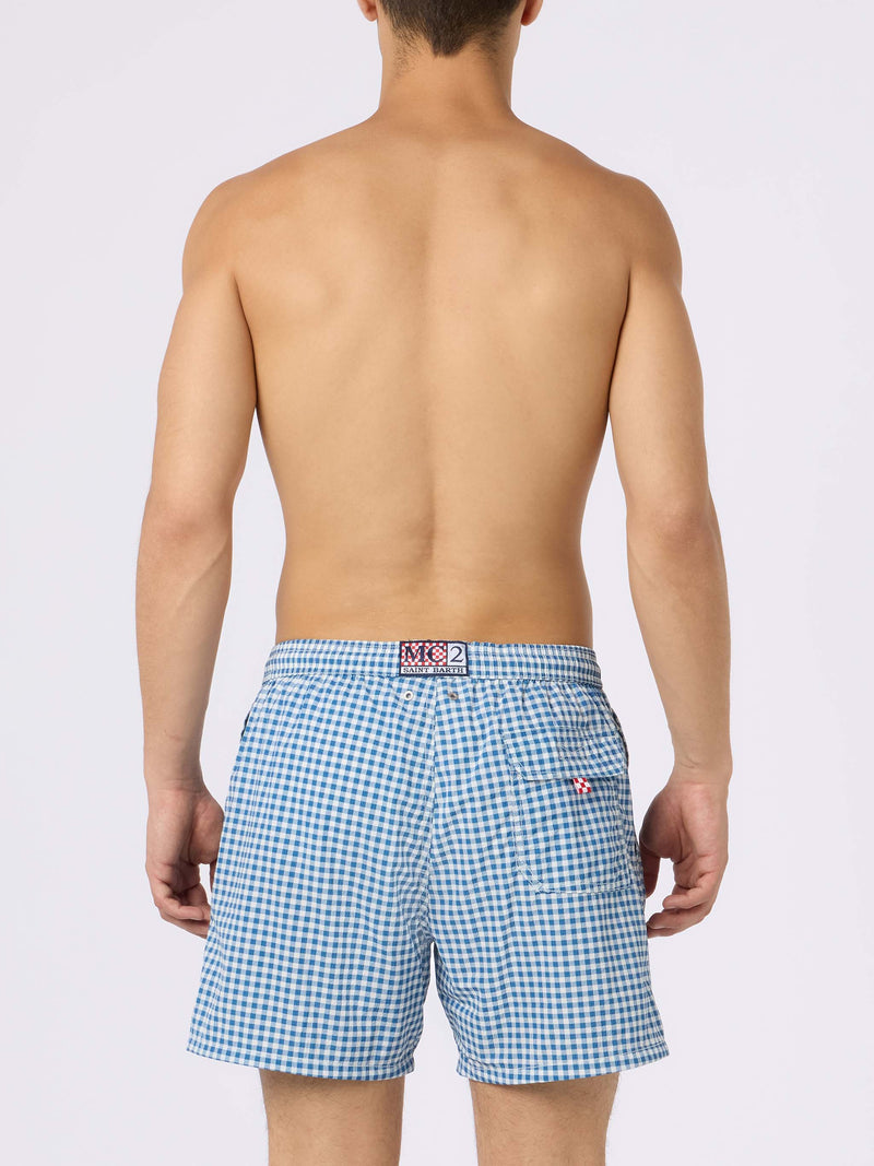 Man seersucker gingham swim shorts Patmos