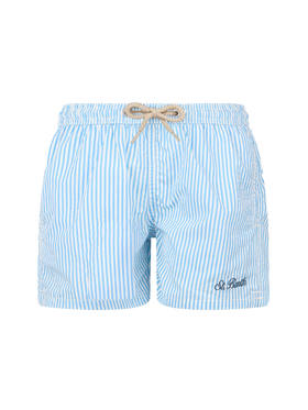Patmos Jr gestreifte mittellange Seersucker-Badeshorts