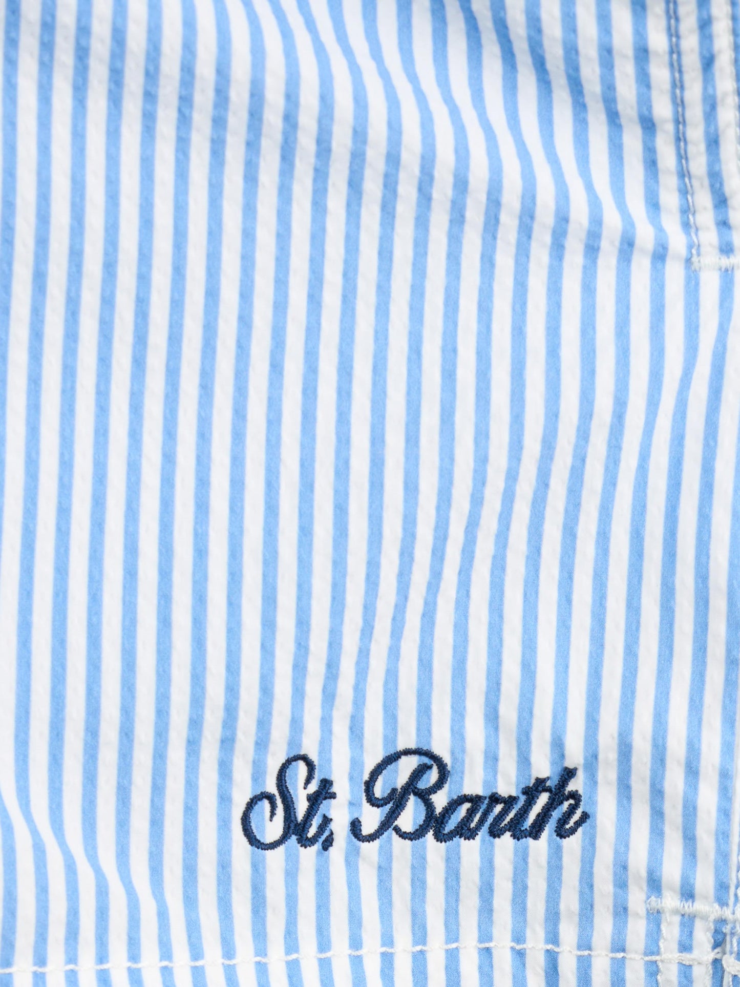 Patmos Jr gestreifte mittellange Seersucker-Badeshorts