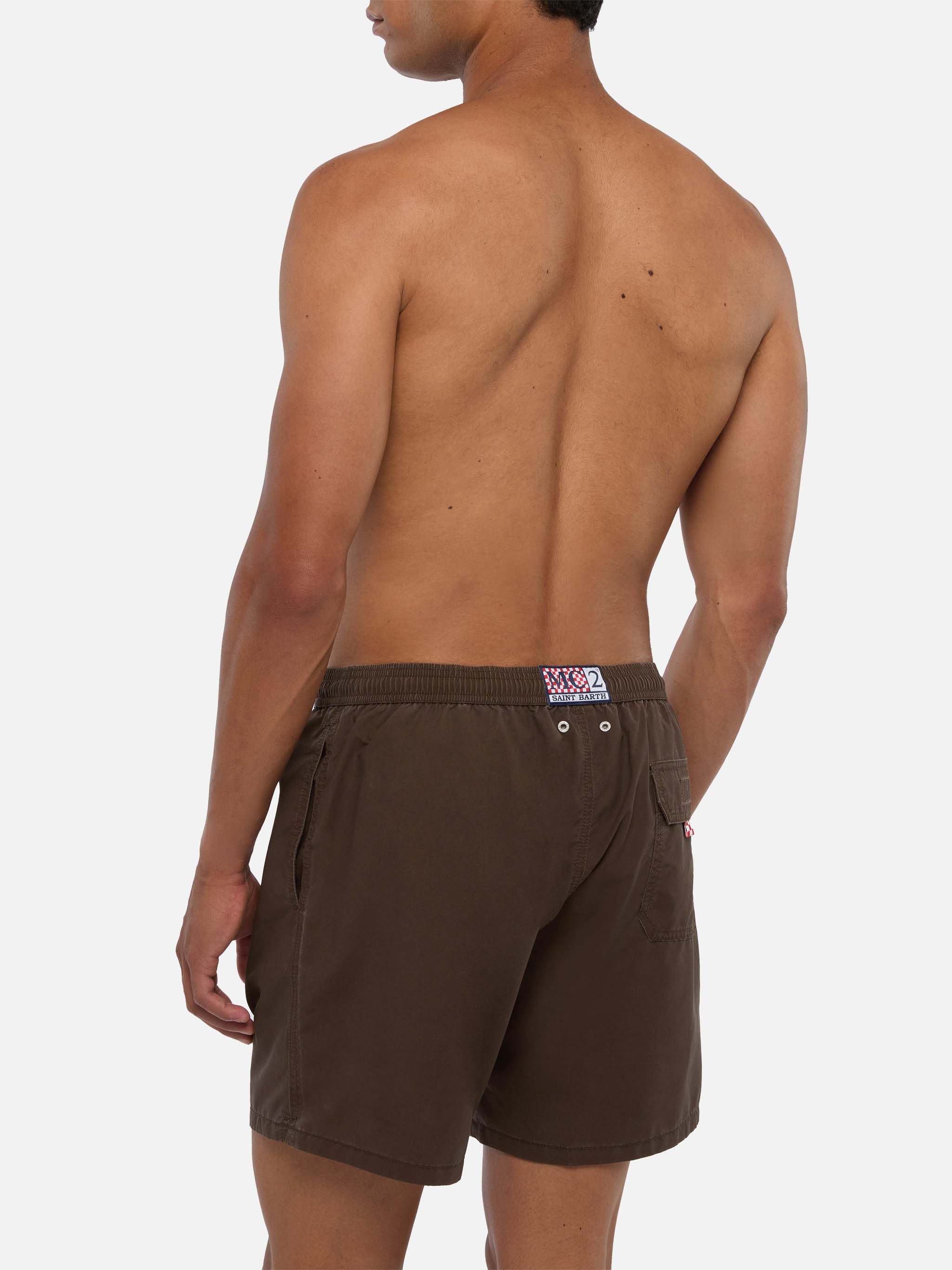 Brown Patmos Used swim shorts with vintage effect – MC2 Saint Barth