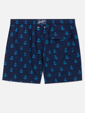 Patmos swim shorts in blue with all-over anchor print