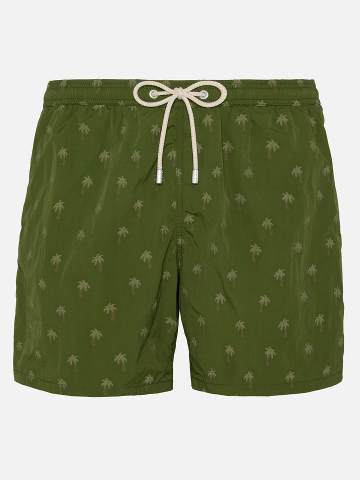Mid-length swim shorts Patmos The Riviera with all over palm jacquard