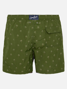 Mittellange Badeshorts Patmos The Riviera mit Palmen-Jacquard