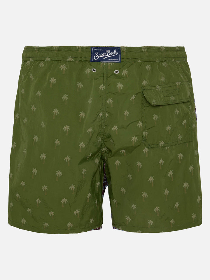 Mid-length swim shorts Patmos The Riviera with all over palm jacquard